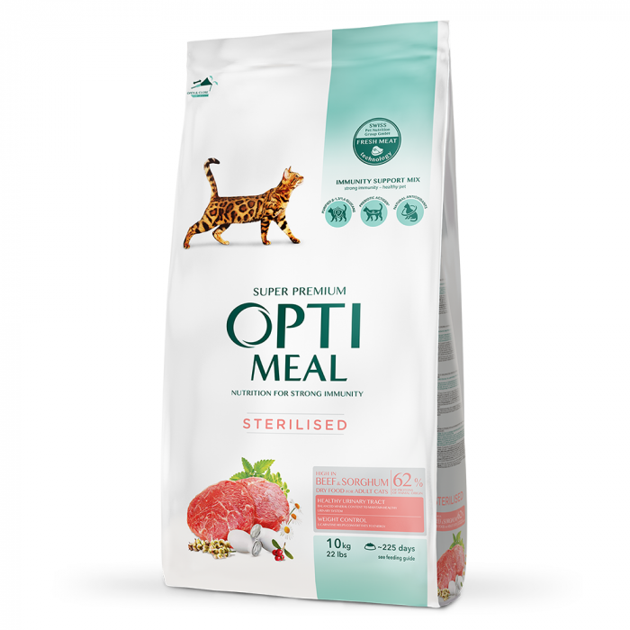 OPTIMEAL Sterilised Hrana uscata pentru pisici sterilizate Vita si sorg 10kg [1]