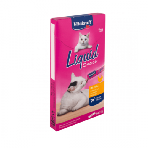 Snack lichid pentru pisici Vitakraft Pui 6x15g [1]