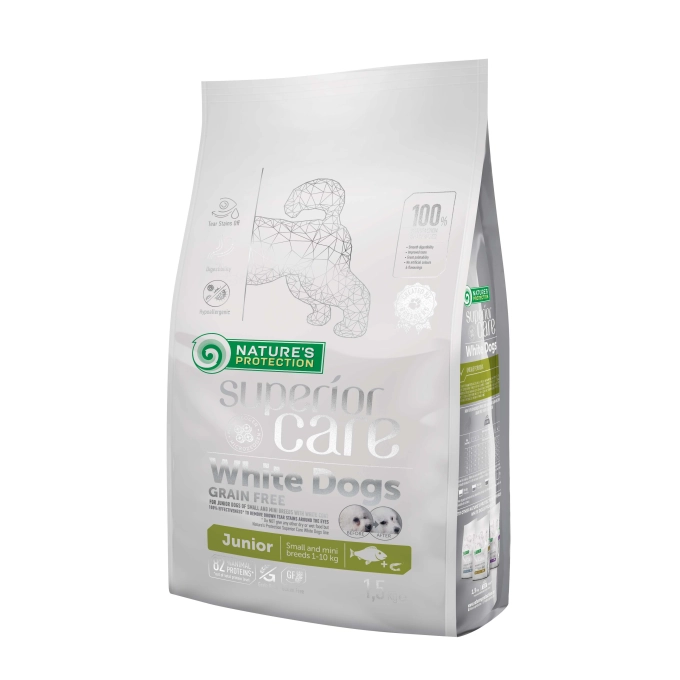 Superior Care White Dogs Grain Free White Fish Junior Small&Mini Breeds 1,5Kg [1]