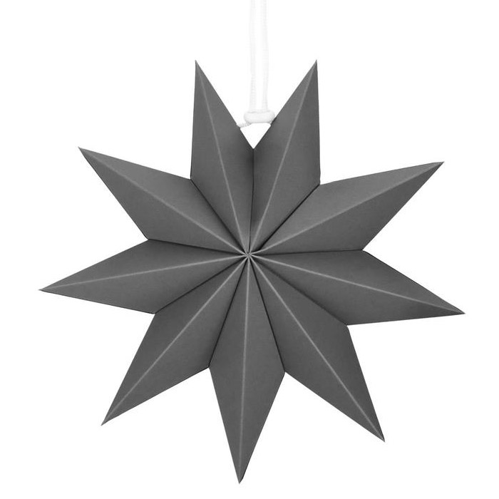 Decoratiuni si articole casa - Stea decorativa 3D din hartie, cu 9 colturi, 30cm, argintie