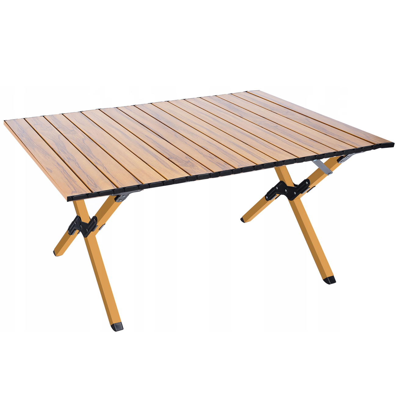 Gradina - Masa pentru camping cu sistem de pliere rapida, cadru metalic, 90x60x44cm, maro