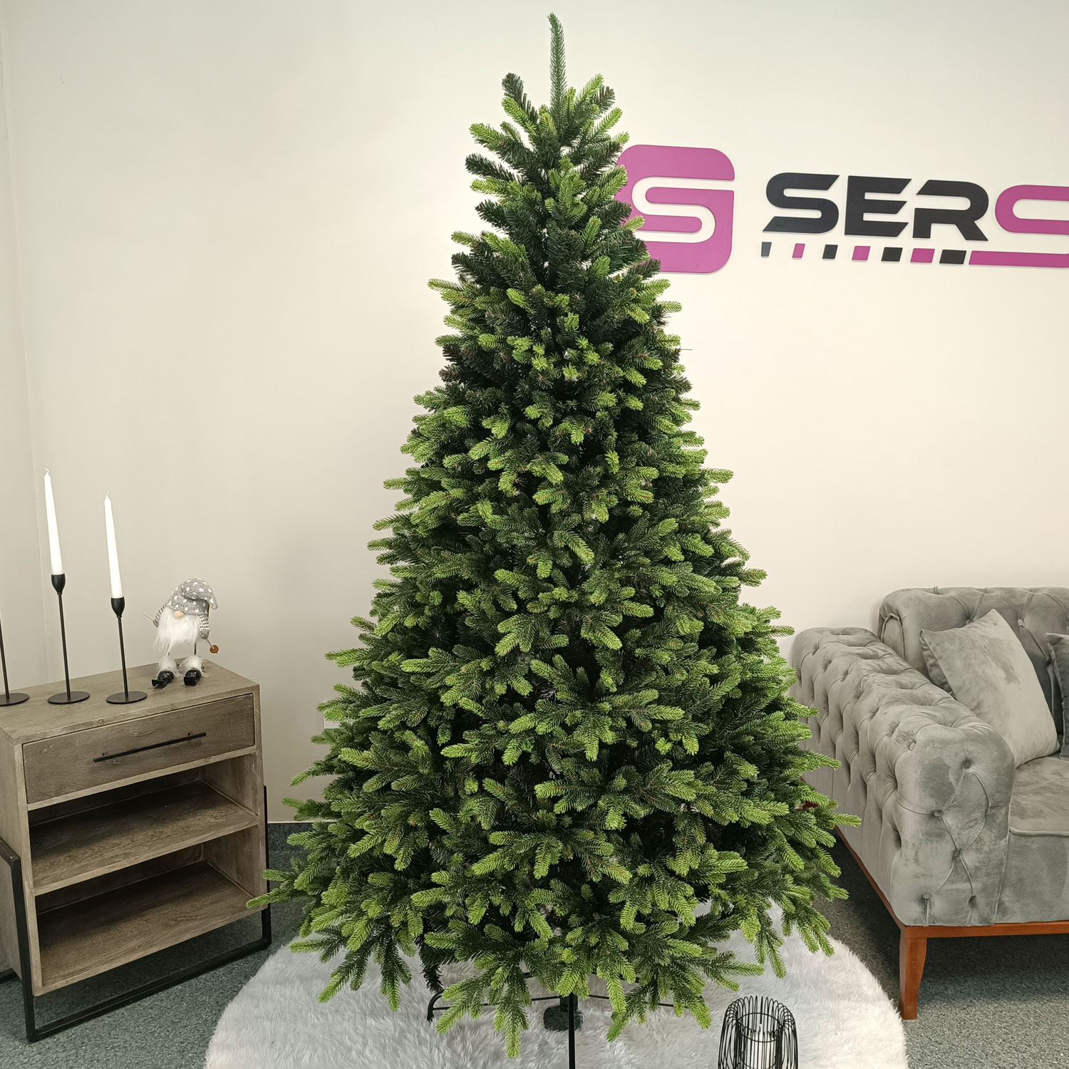 Decoratiuni si articole casa - Brad artificial Christmas Deluxe by Sersimo, Carpati cu varfuri verzi, 2D+3D, 210cm