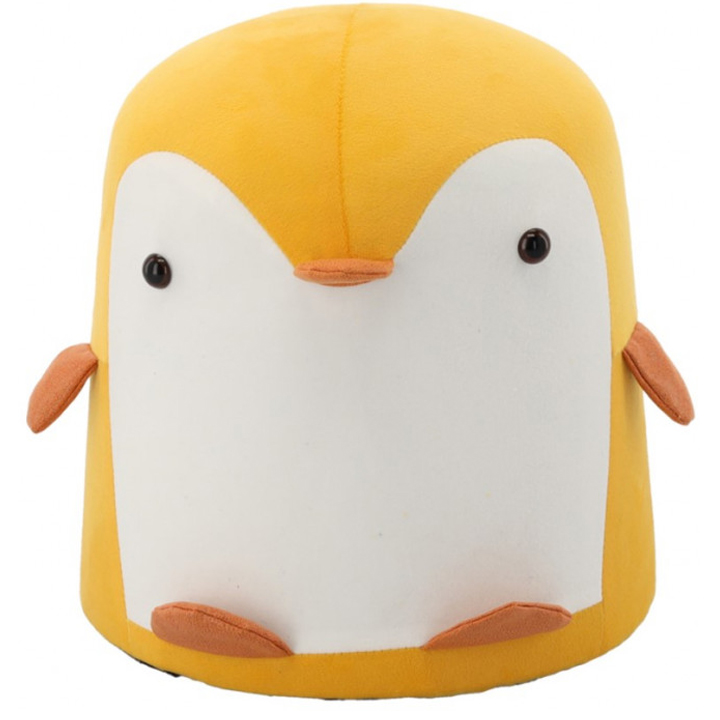 Mobila - Taburet pentru copii, 28x25cm, maxim 50kg, model pinguin galben