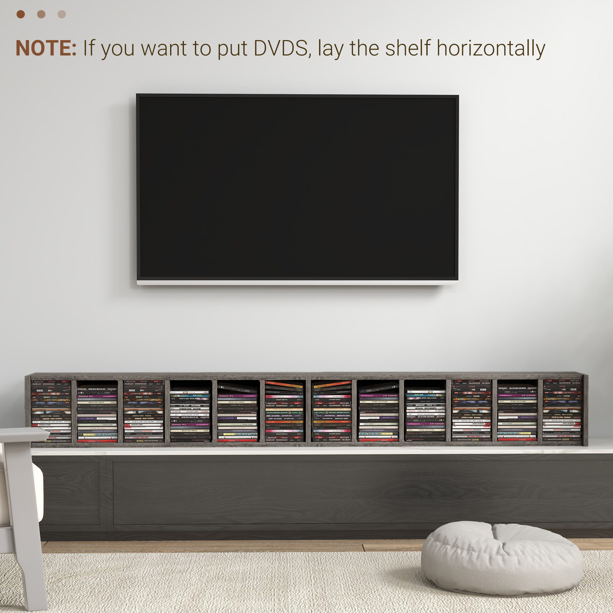  Set de 2 rafturi pentru CD-uri cu polite reglabile pentru 204 CD-uri, 21x22,5x88,5 cm, gri [7]