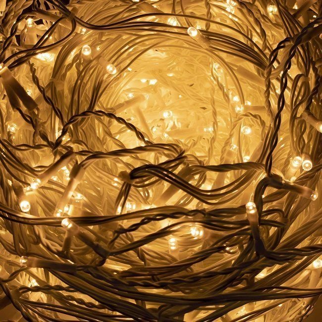 (DL) Ghirlanda luminoasa tip perdea 300 LED-uri, 12m, pentru interior/exterior, iluminare galben, cu telecomanda [2]