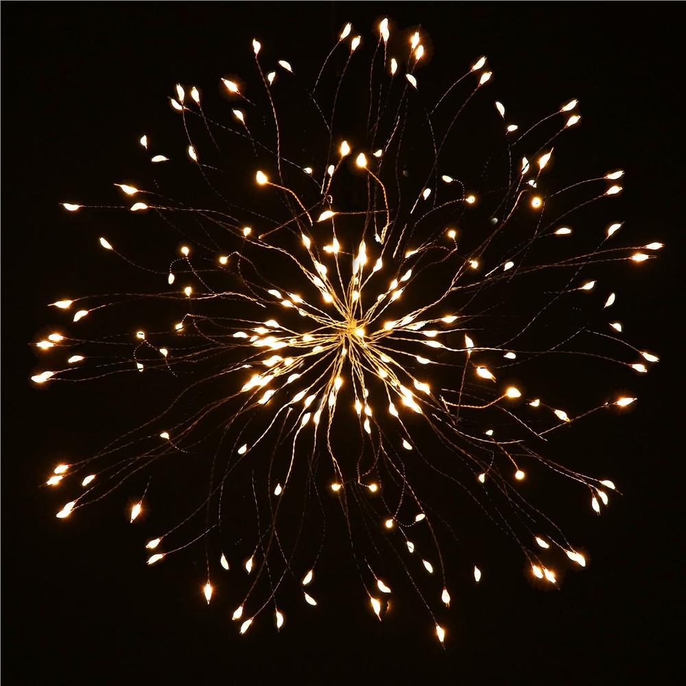 Instalatii luminoase - (DL) Instalatie lumina decorativa STAR cu 100 LED-uri, diametru 30cm, alimentare baterii, iluminare galbena