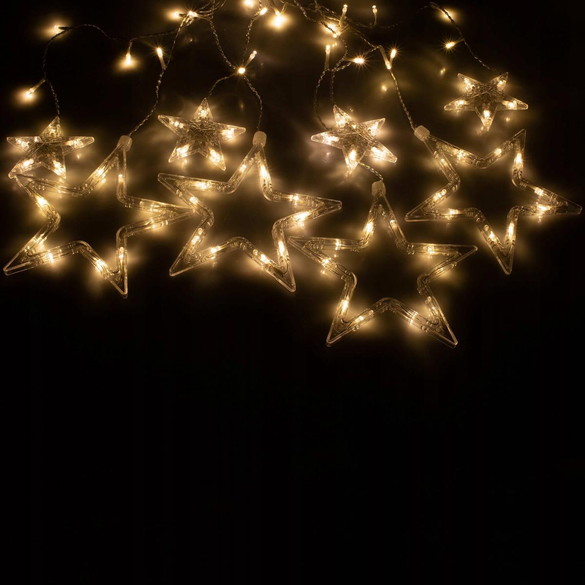 (DL) Instalatie lumina tip perdea cu 92 LED-uri, 2m, pentru interior/exterior, stelute iluminare alba [3]