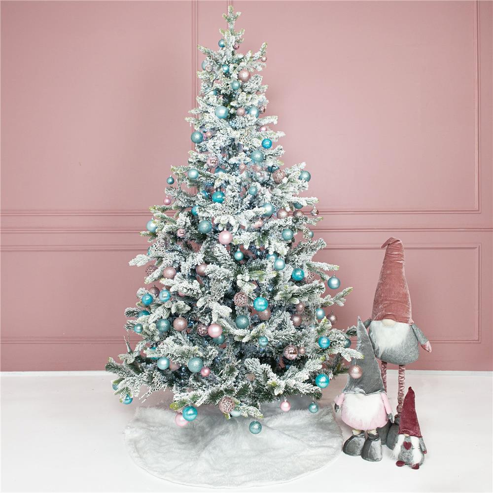 Set globuri de Craciun, 20 bucati, 3 modele, 4cm, roz [10]