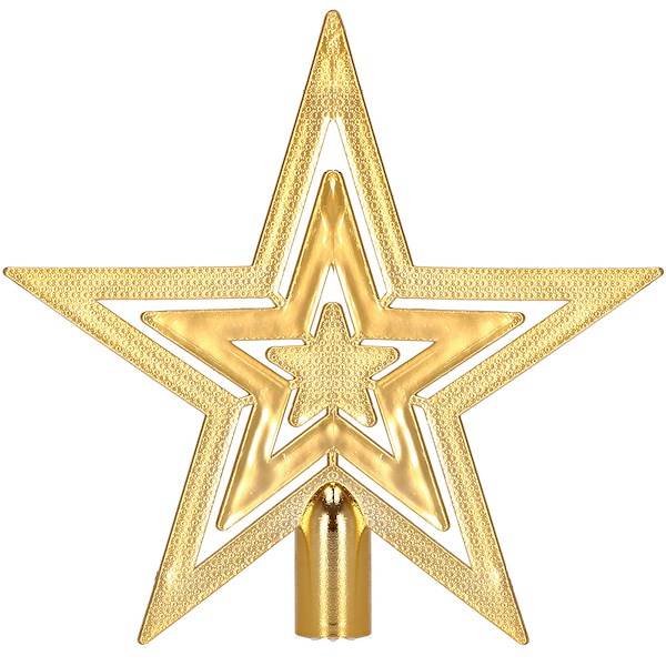 Set globuri si decoratiuni de Craciun, 100 piese, diverse dimensiuni cu stea, auriu [11]