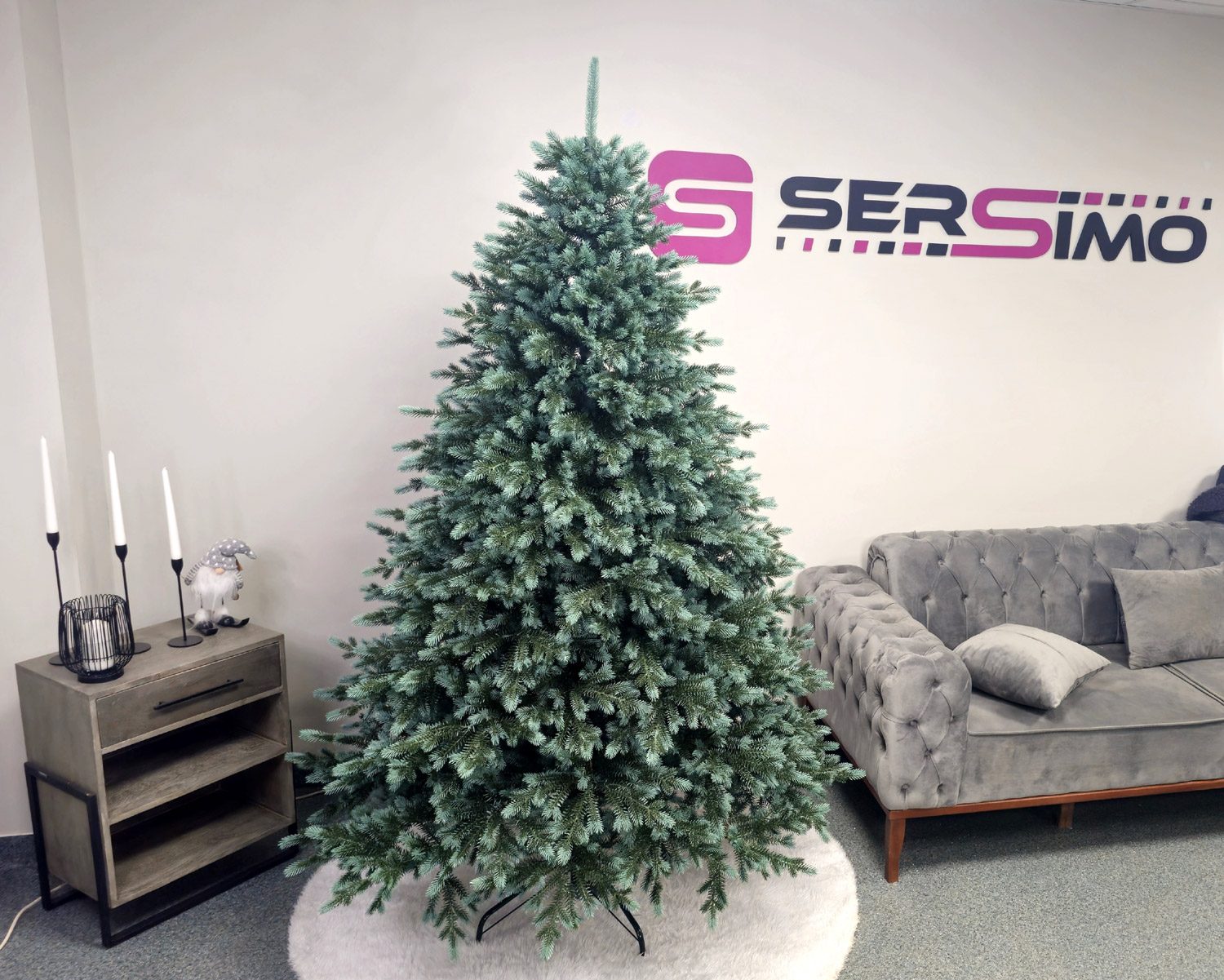 Brad artificial Christmas Deluxe by Sersimo, Alaska Select verde argintiu, integral 3D, 230 cm [13]