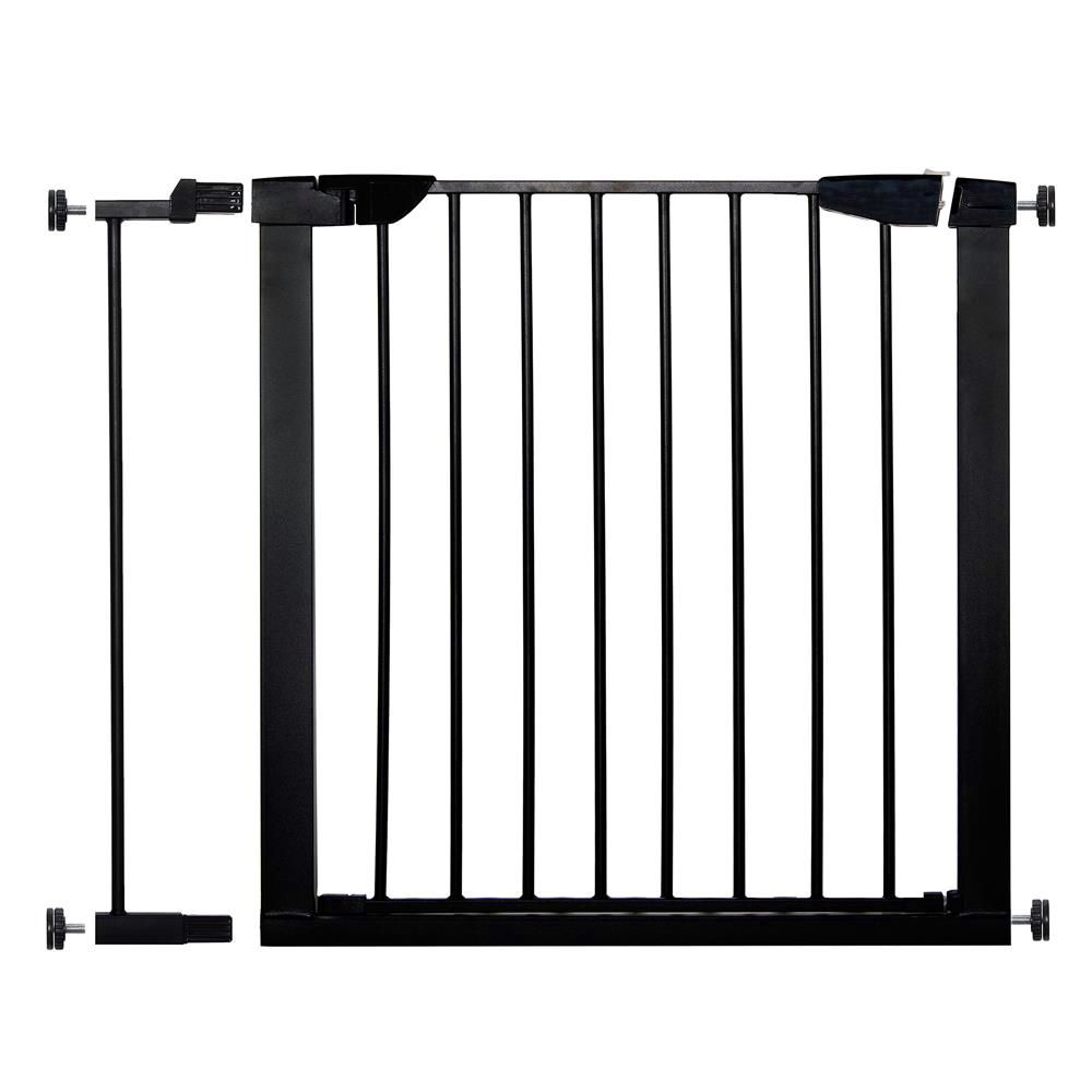 Mobila - Poarta de siguranta Safety Gate pentru scari, ajustabila 83-89 cm, din otel, neagra