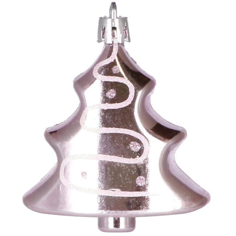 Set globuri si decoratiuni de Craciun, 77 piese, diverse dimensiuni, roz [12]