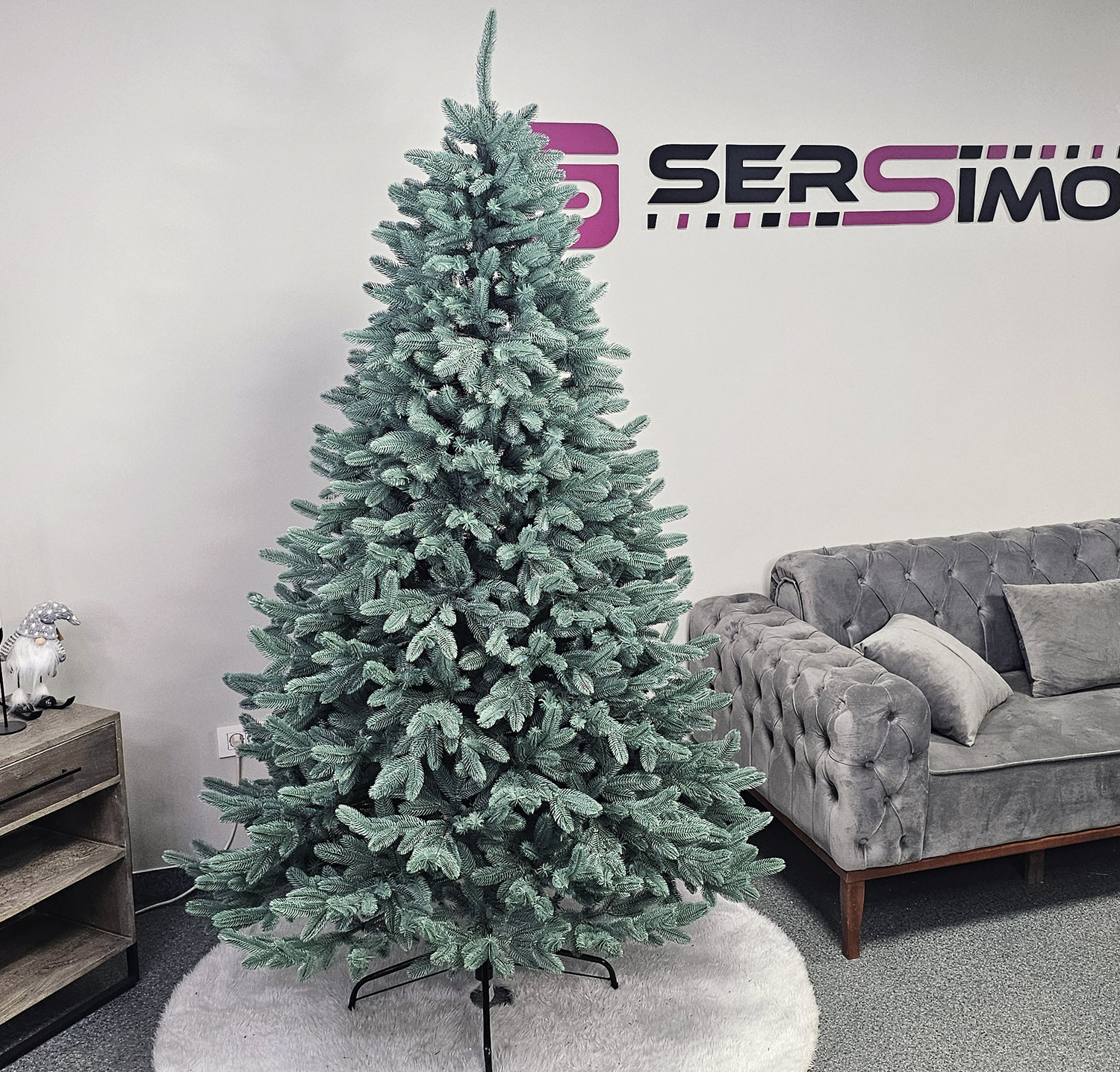 Brad artificial Christmas Deluxe by Sersimo, Laponia Select argintiu, integral 3D, 230cm [5]