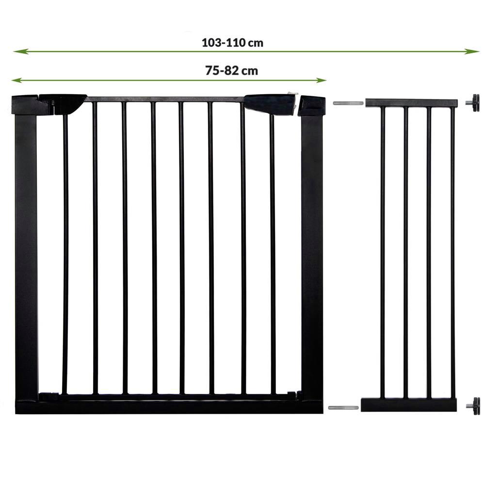 Poarta de siguranta Safety Gate pentru scari, ajustabila 103-110 cm, din otel, neagra [8]