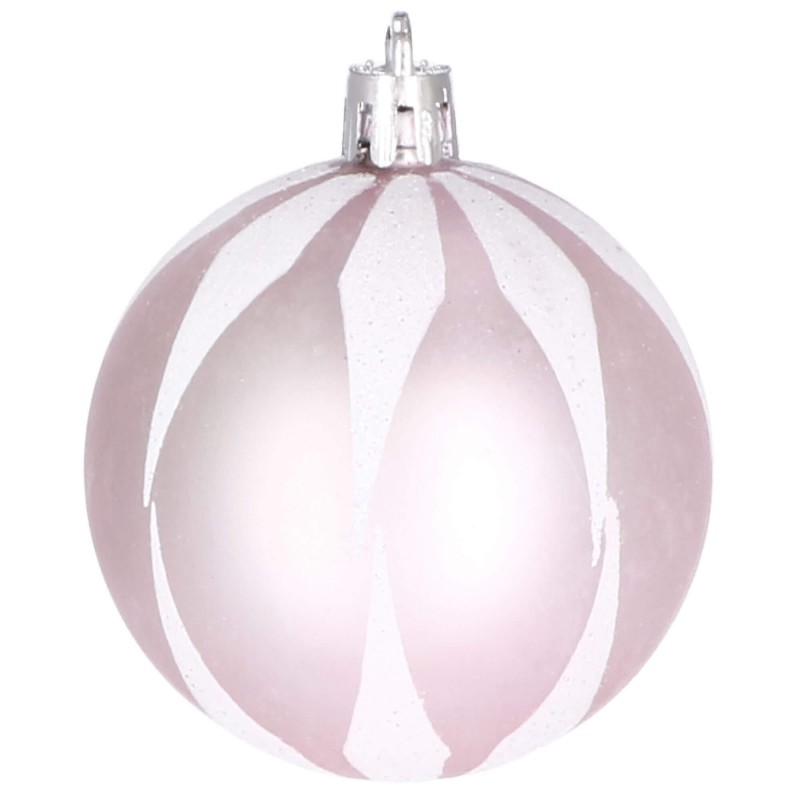 Set globuri si decoratiuni de Craciun, 77 piese, diverse dimensiuni, roz [13]