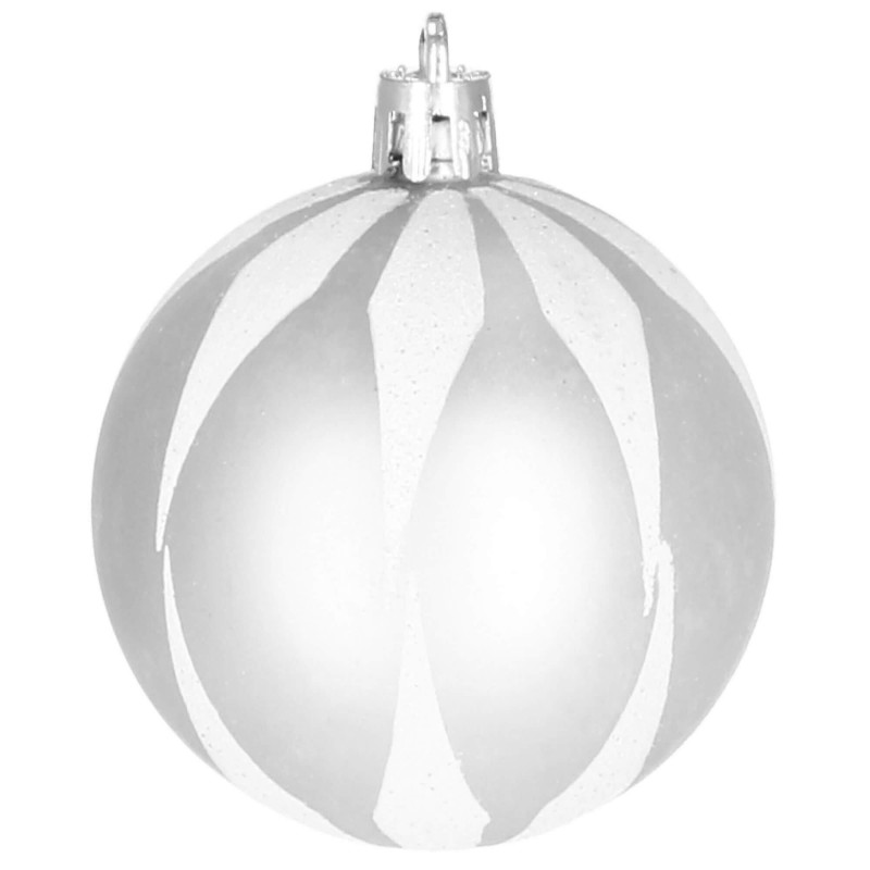 Set globuri si decoratiuni de Craciun, 77 piese, diverse dimensiuni, argintiu [13]