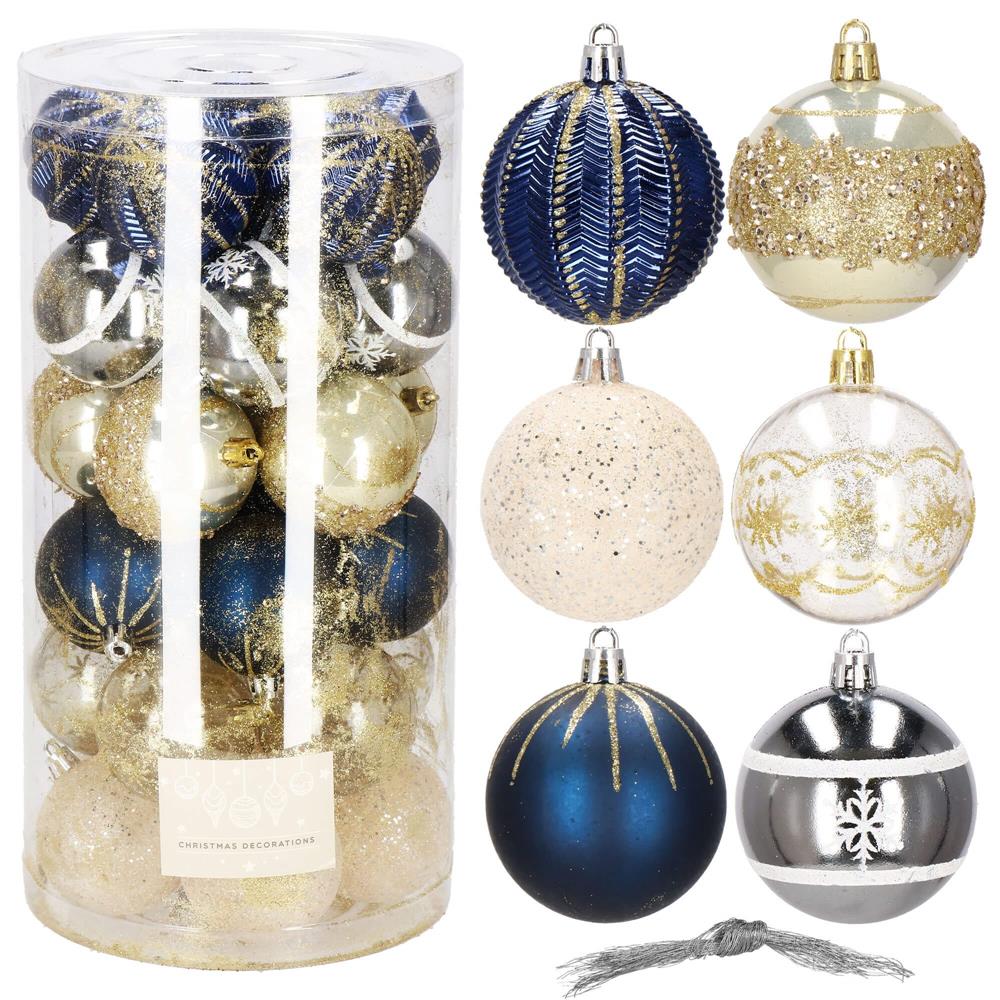 Set globuri de Craciun cu modele de sarbatori, 30 bucati, 6cm, multicolor [13]