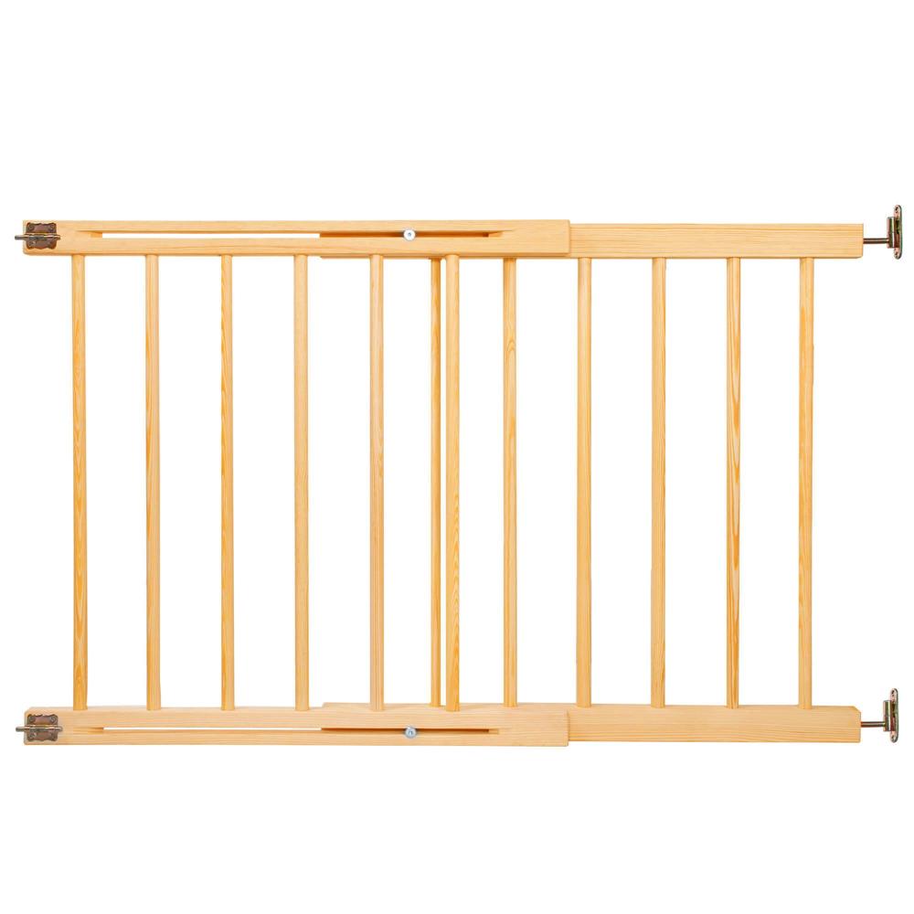 Mobila - Poarta de siguranta Safety Gate pentru scari, ajustabila 72-122 cm, din lemn, maro