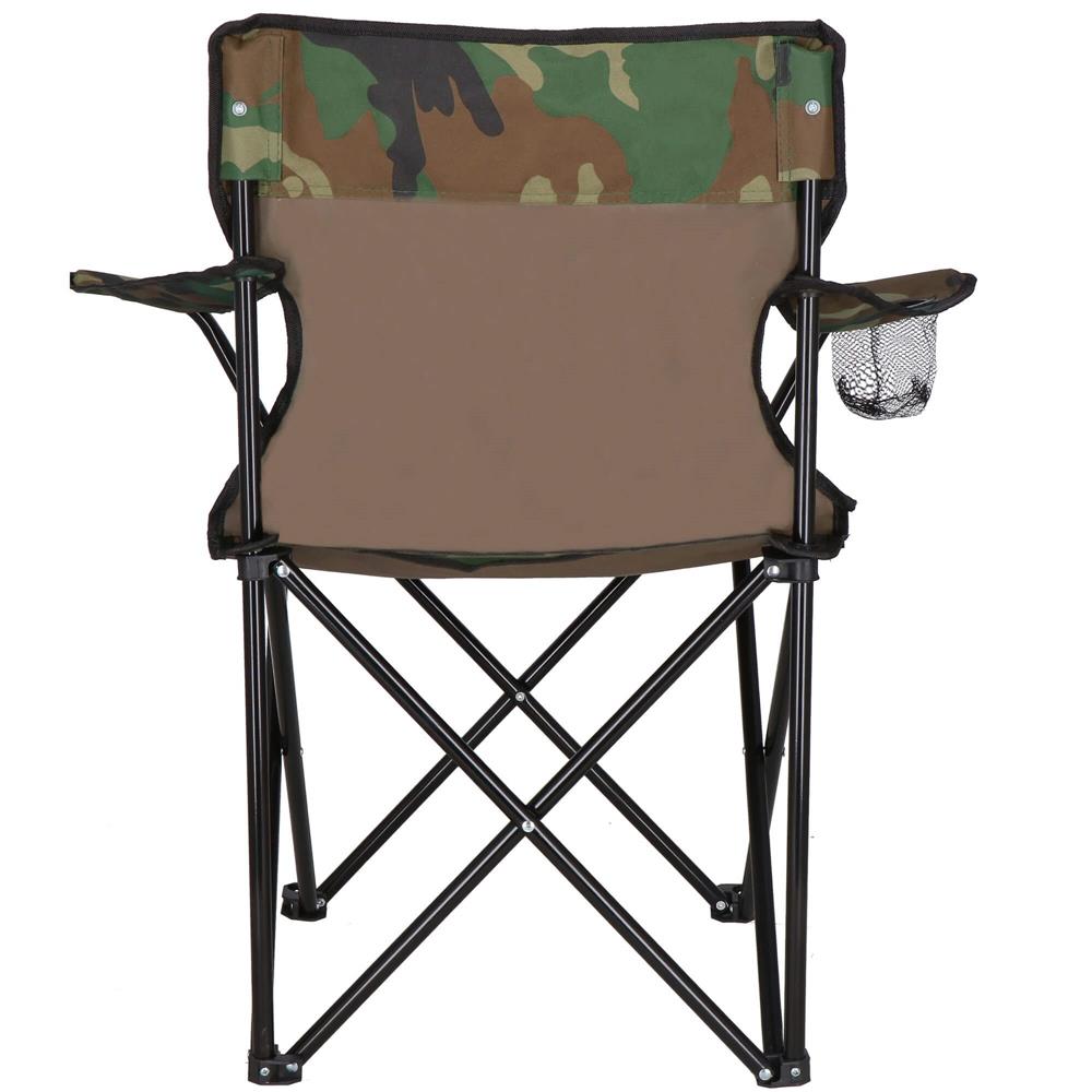 Scaun pliabil camping sau pescuit, suport pahar, 80x40x45cm, camuflaj [13]