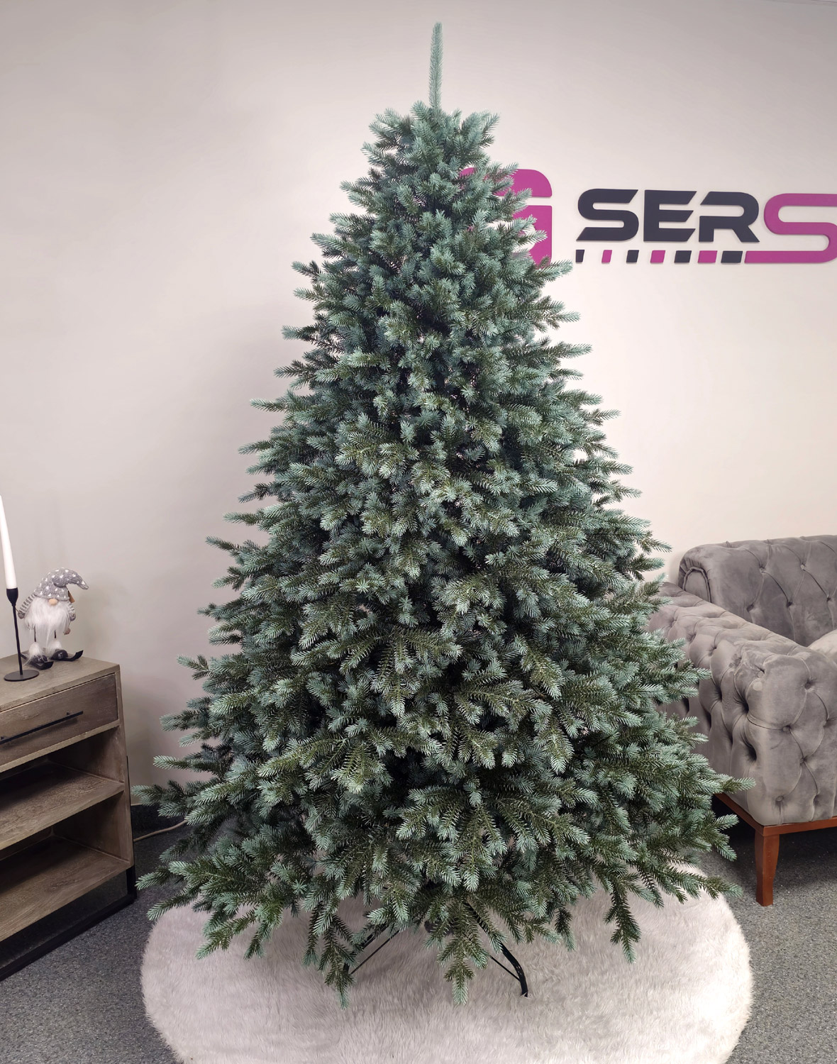 Brad artificial Christmas Deluxe by Sersimo, Alaska Select verde argintiu, integral 3D, 230 cm [11]