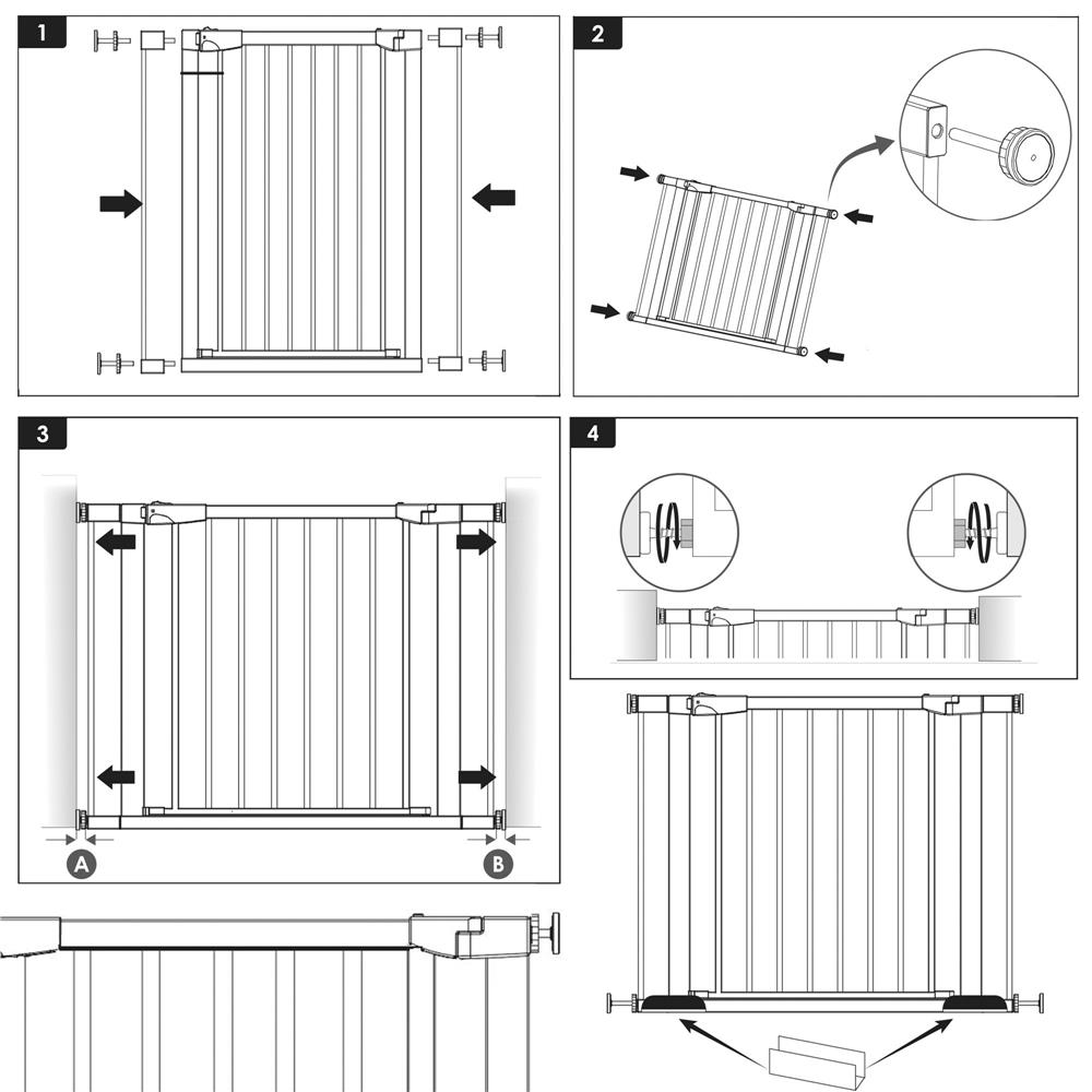 Poarta de siguranta Safety Gate pentru scari, ajustabila, din lemn cu structura otel, 82-89cm, negru maro [15]