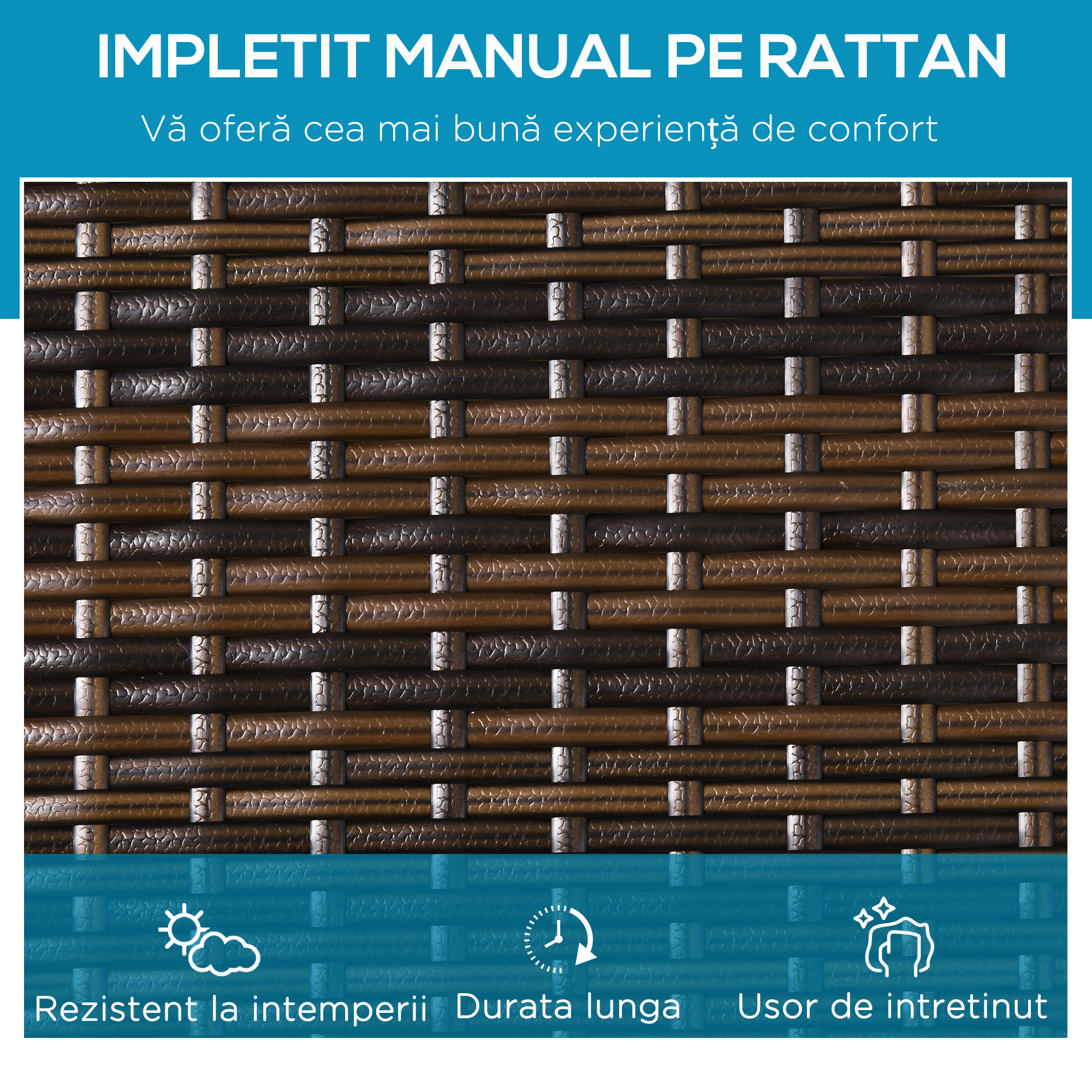  Set de 2 sezlonguri din Ratan PE cu Perna Capitonata, sezlong pentru Gradina cu Spatar Rabatabil pe 5 Niveluri [3]