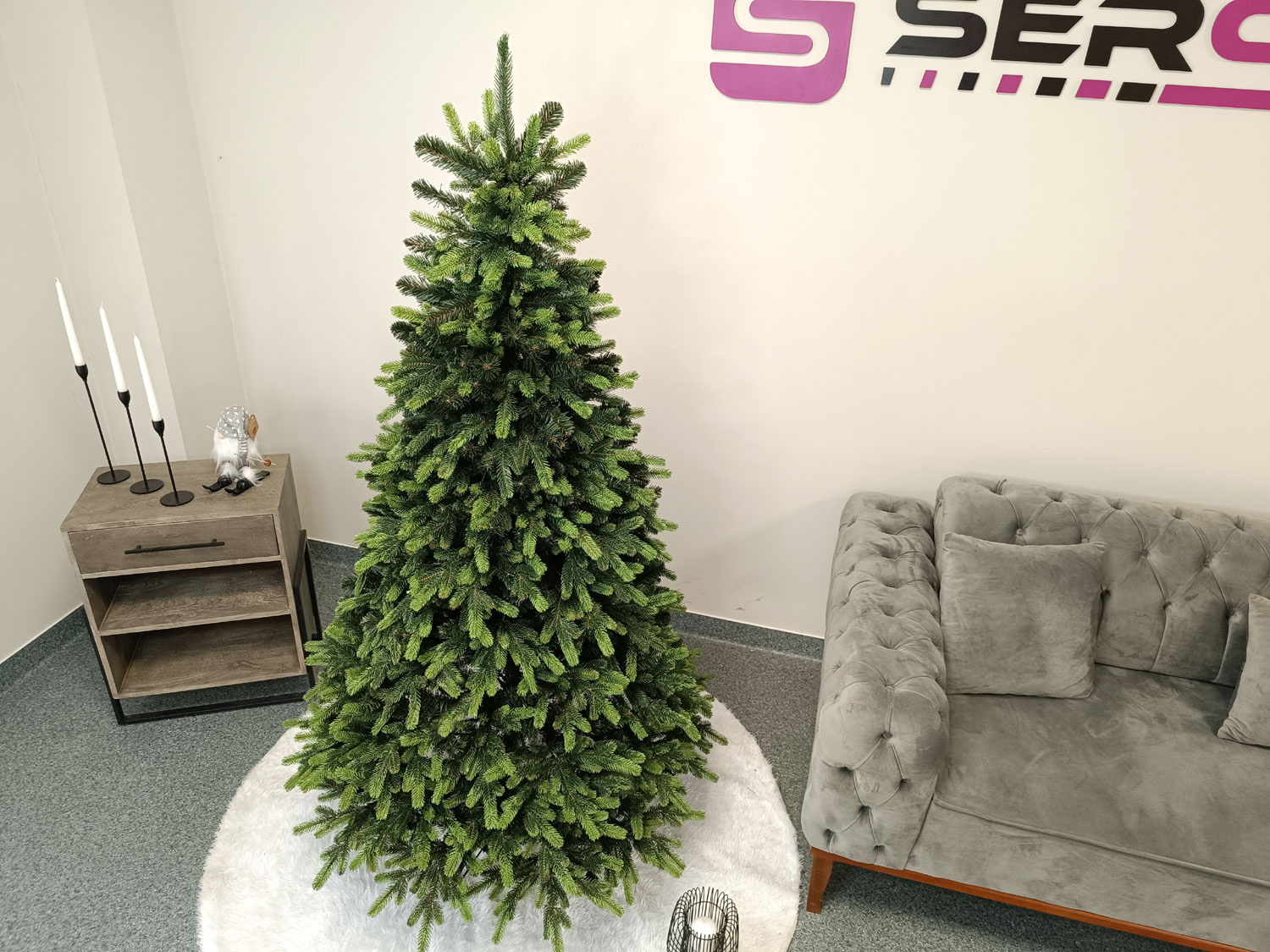 Brad artificial Christmas Deluxe by Sersimo, Carpati cu varfuri verzi, 2D+3D, 180cm [2]