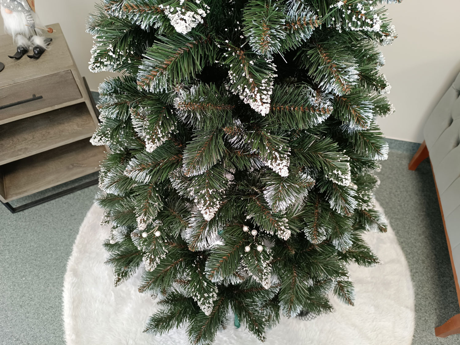 Brad artificial Christmas Deluxe by Sersimo, Crystal nins cu merisoare, 2D, 180cm [7]