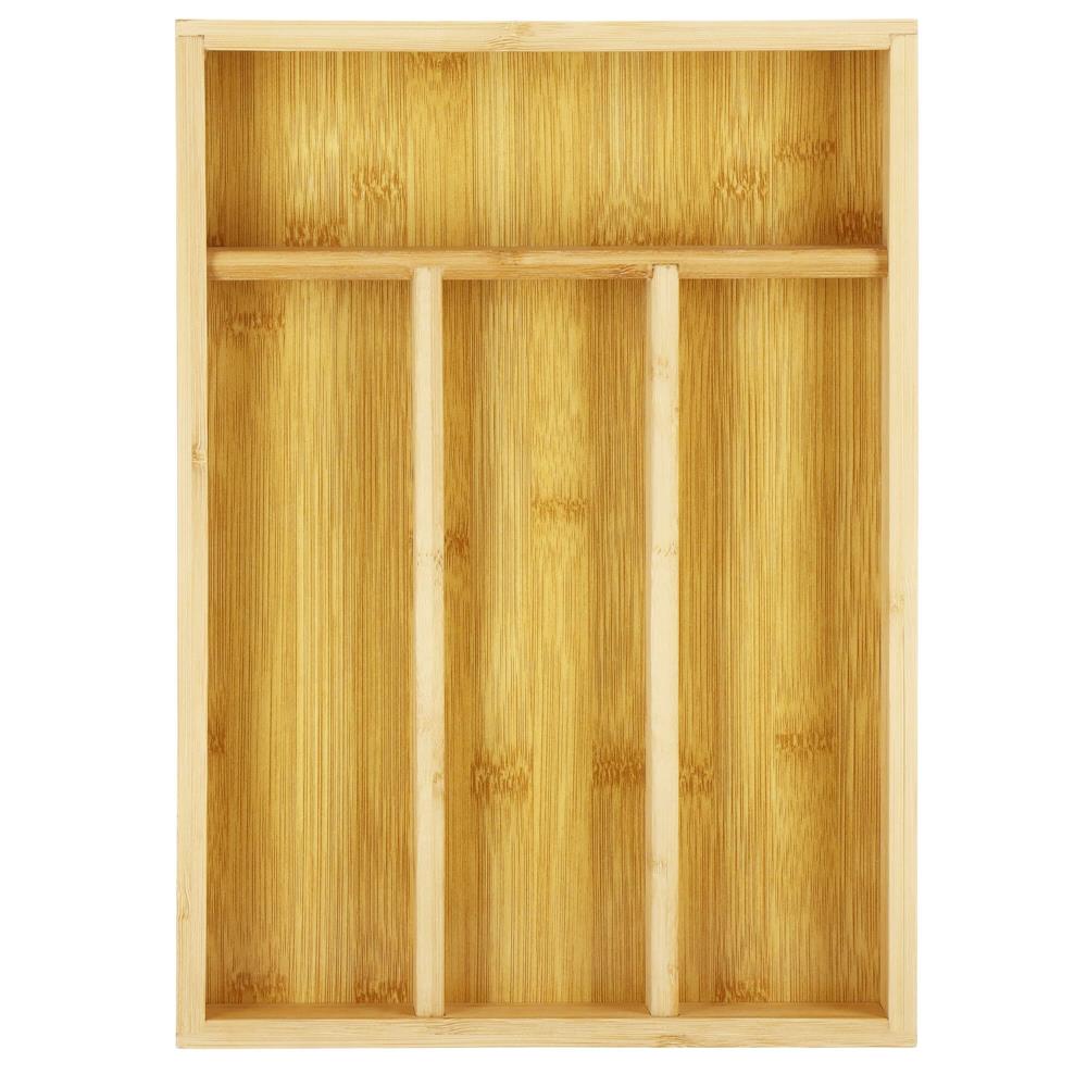 Decoratiuni si articole casa - Organizator tacamuri si ustensile bucatarie, bambus, 25x34x4.5cm
