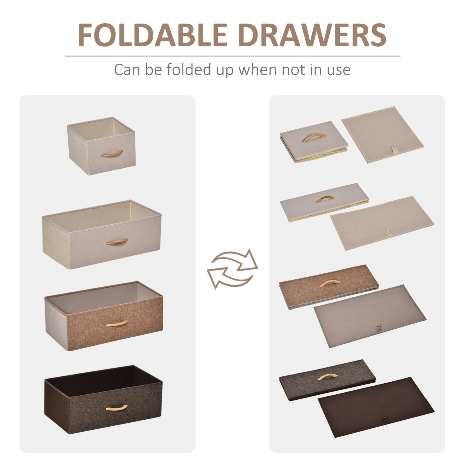  Comoda cu 5 sertare pliabile din material textil Raft din MDF 58x29x99cm [5]