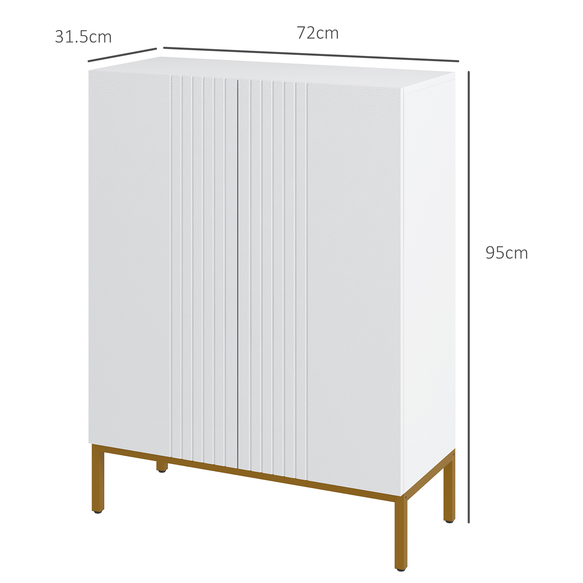  Dulap pentru Pantofi, 15-20 Perechi, Rafturi Reglabile si inchidere Amortizata, Alb [2]