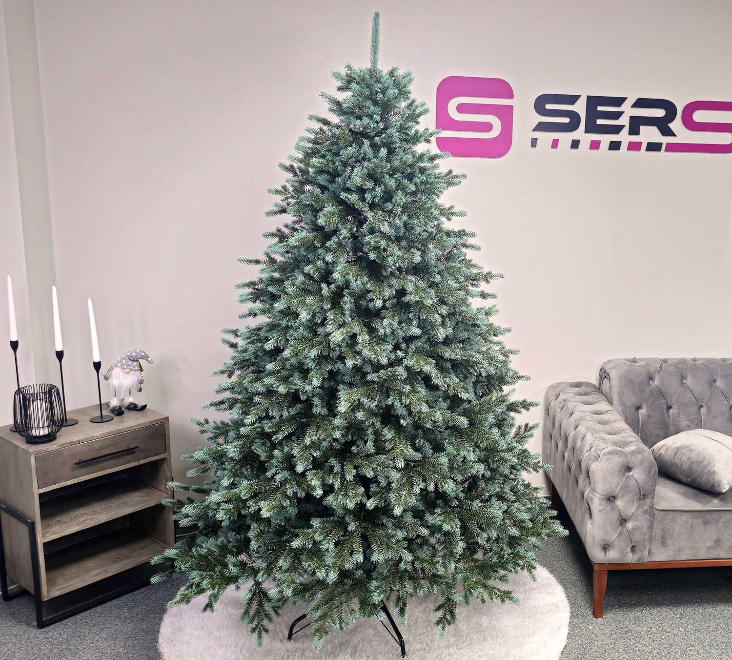 Brad artificial Christmas Deluxe by Sersimo, Alaska Select verde argintiu, integral 3D, 230 cm [5]