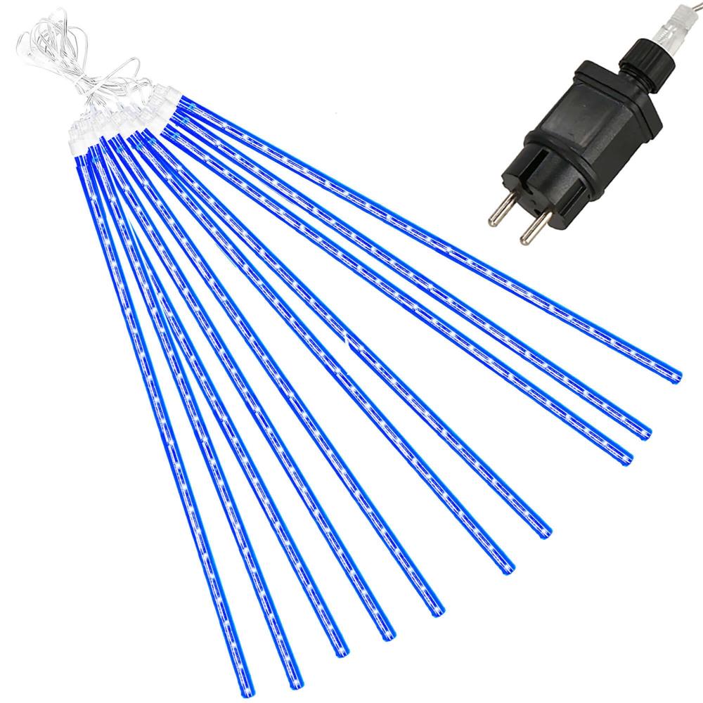 Instalatie de Craciun, 10 tuburi, 50cm, 480 LED, ploaie de meteoriti, albastru [2]