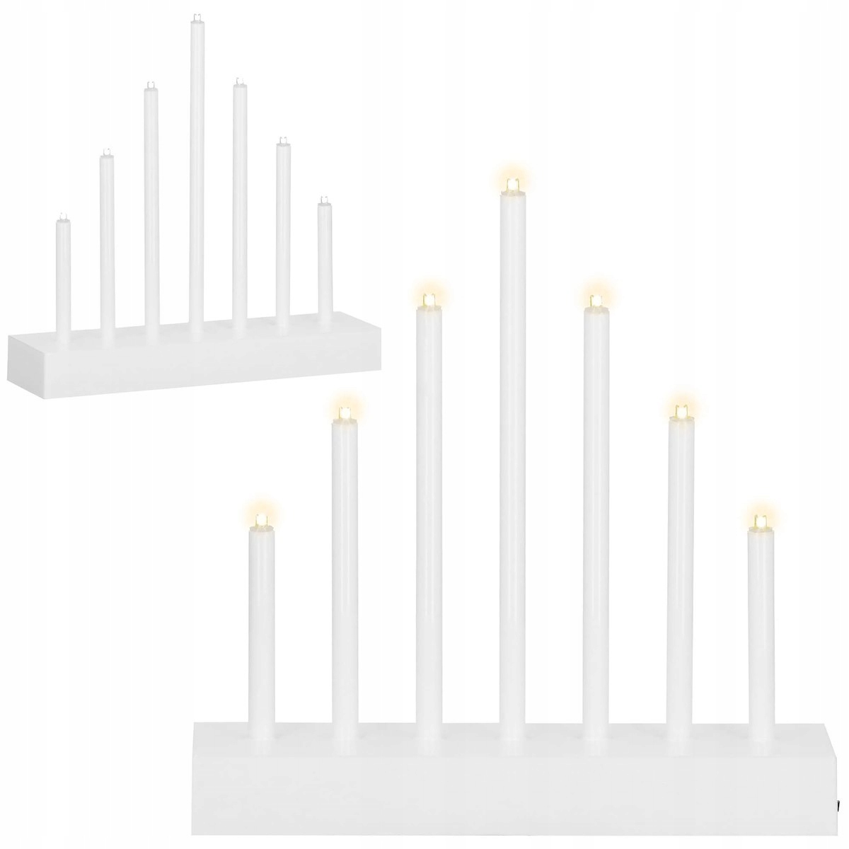 Lumanari decorative de Craciun, 7 becuri tip LED, culoare argintiu [8]