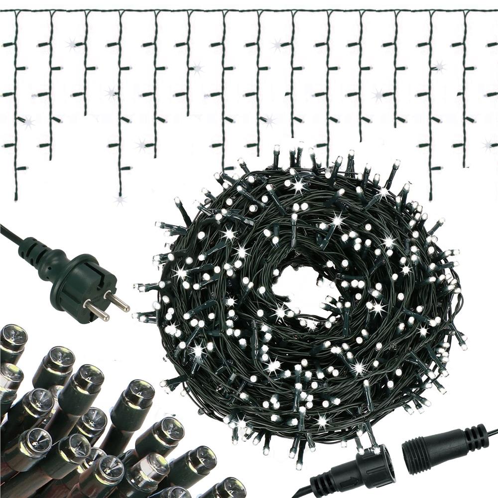 Ghirlanda luminoasa tip perdea Premium 300 LED-uri, 14,5m, 18Wati, interior/exterior, cu flash, alb rece [3]