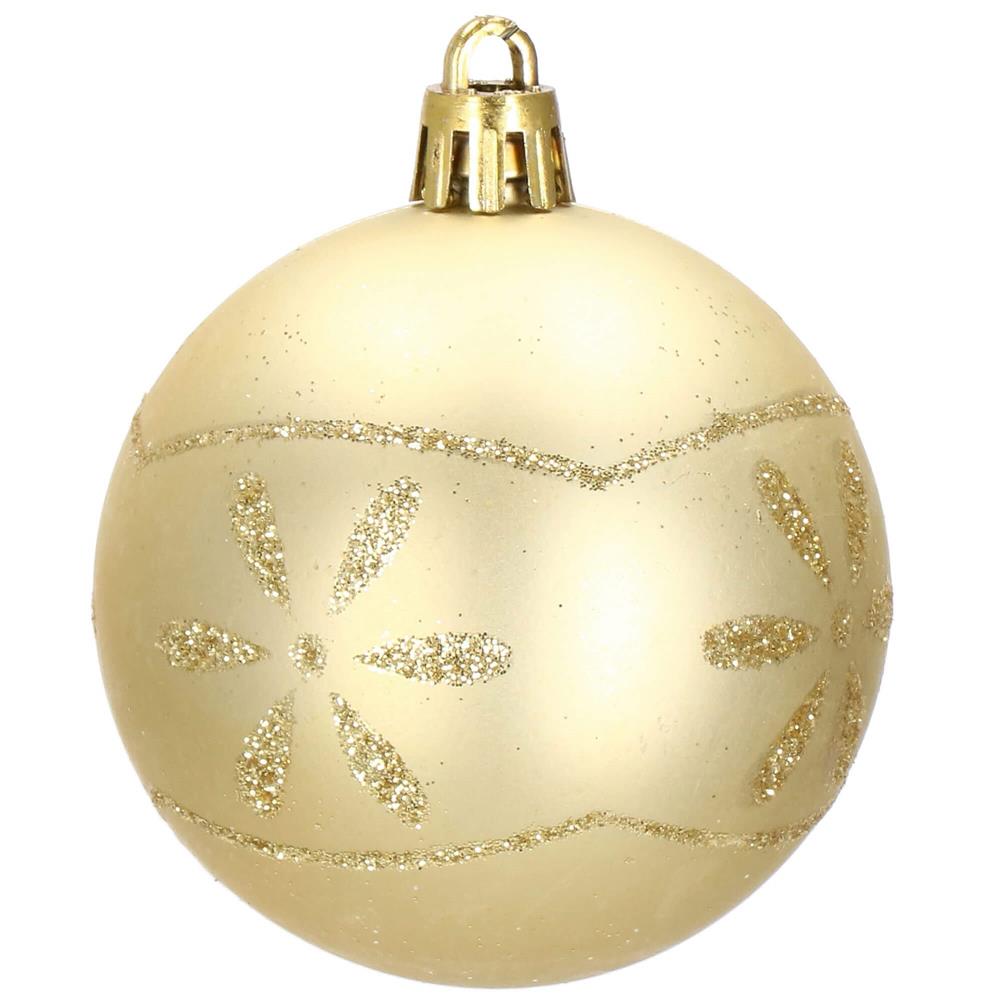 Set globuri de Craciun cu modele de sarbatori, 30 bucati, 6cm, roz si auriu [3]