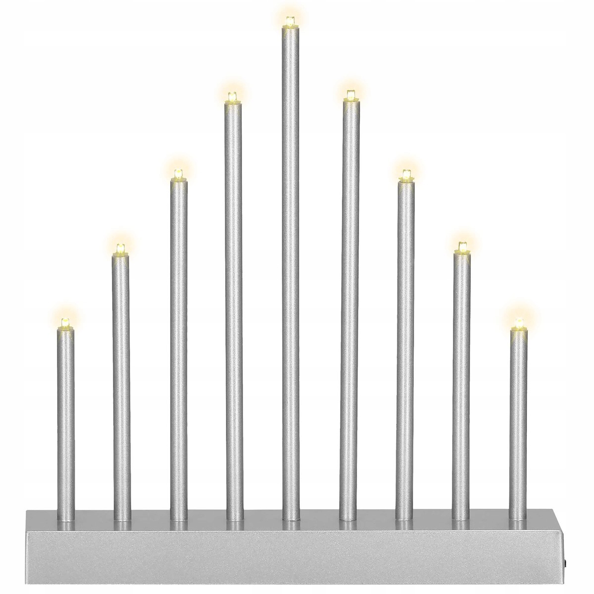 Lumanari decorative de Craciun, 9 becuri tip LED, culoare argintiu [5]