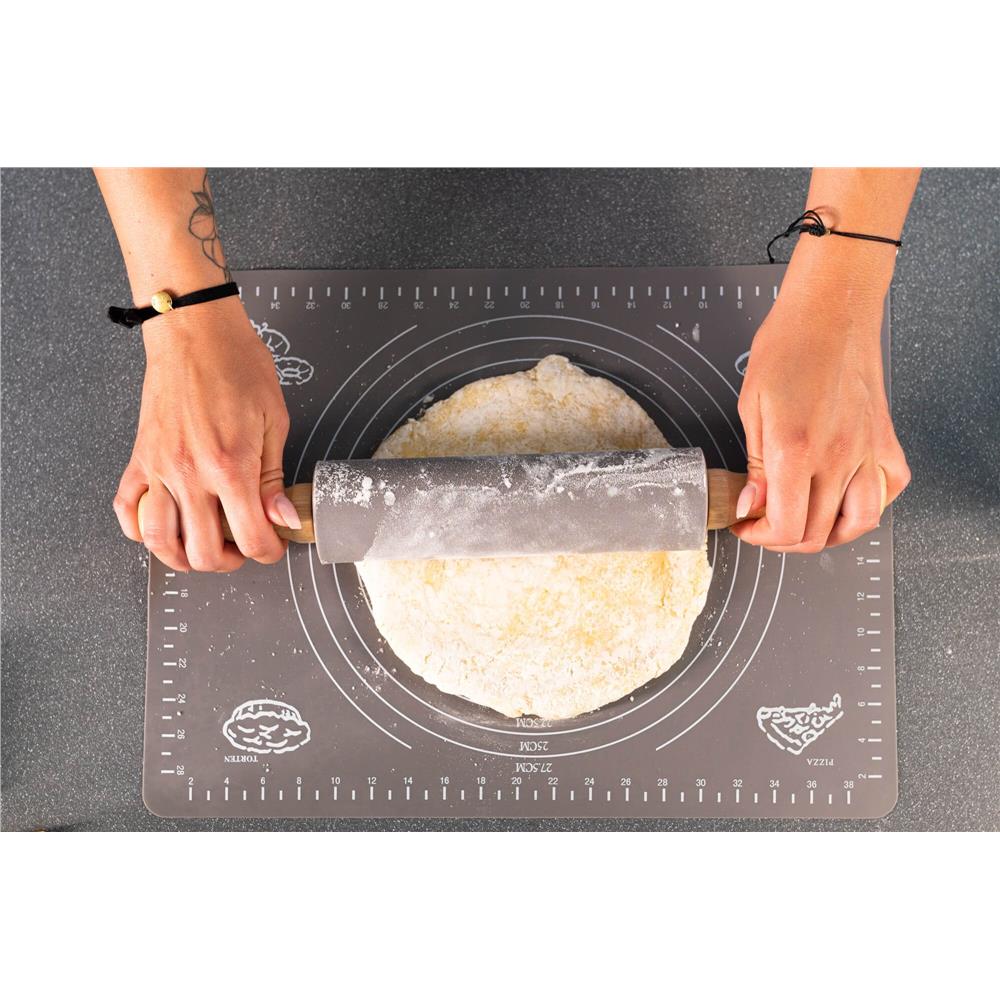 Plansa din silicon alimentar de framantat aluat, rezistenta la temperaturi ridicate, 65x45cm, gri [22]