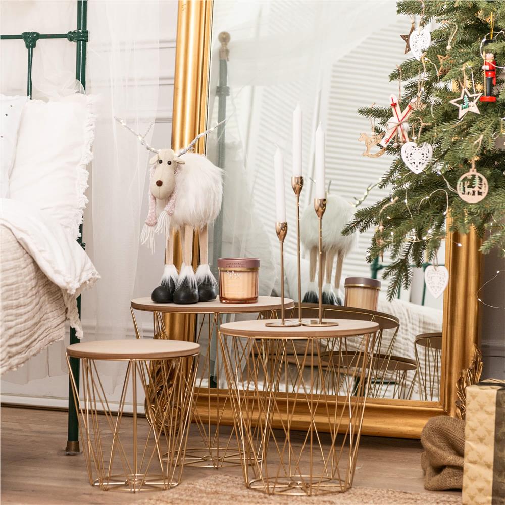 Figurina Craciun, Ren alb cu fular, inaltime 48cm [24]