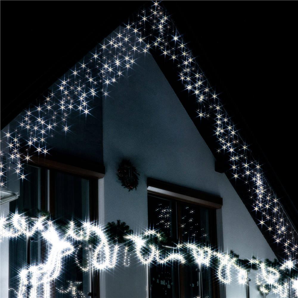 Instalatii luminoase - Ghirlanda luminoasa tip perdea 300 LED-uri, 12m, pentru interior/exterior, cu flash, iluminare alba