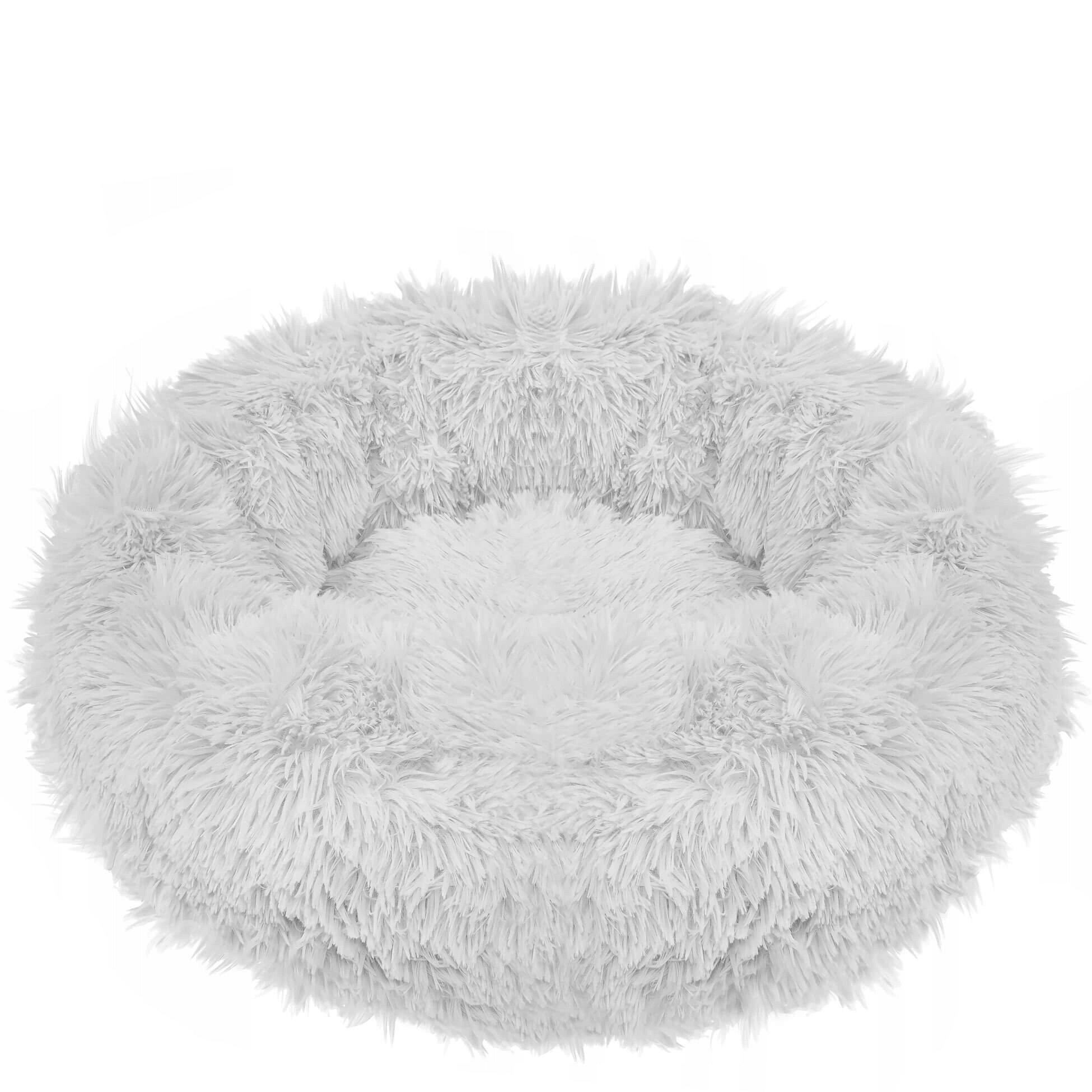 Decoratiuni si articole casa - Pat Sersimo pentru caini si pisici, cu husa detasabila, gri, diametru 80cm