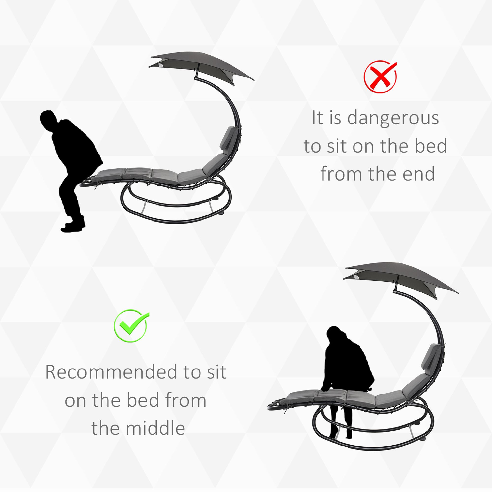  Balansoar relax Sezlong pentru Exterior, captusit Gri [6]