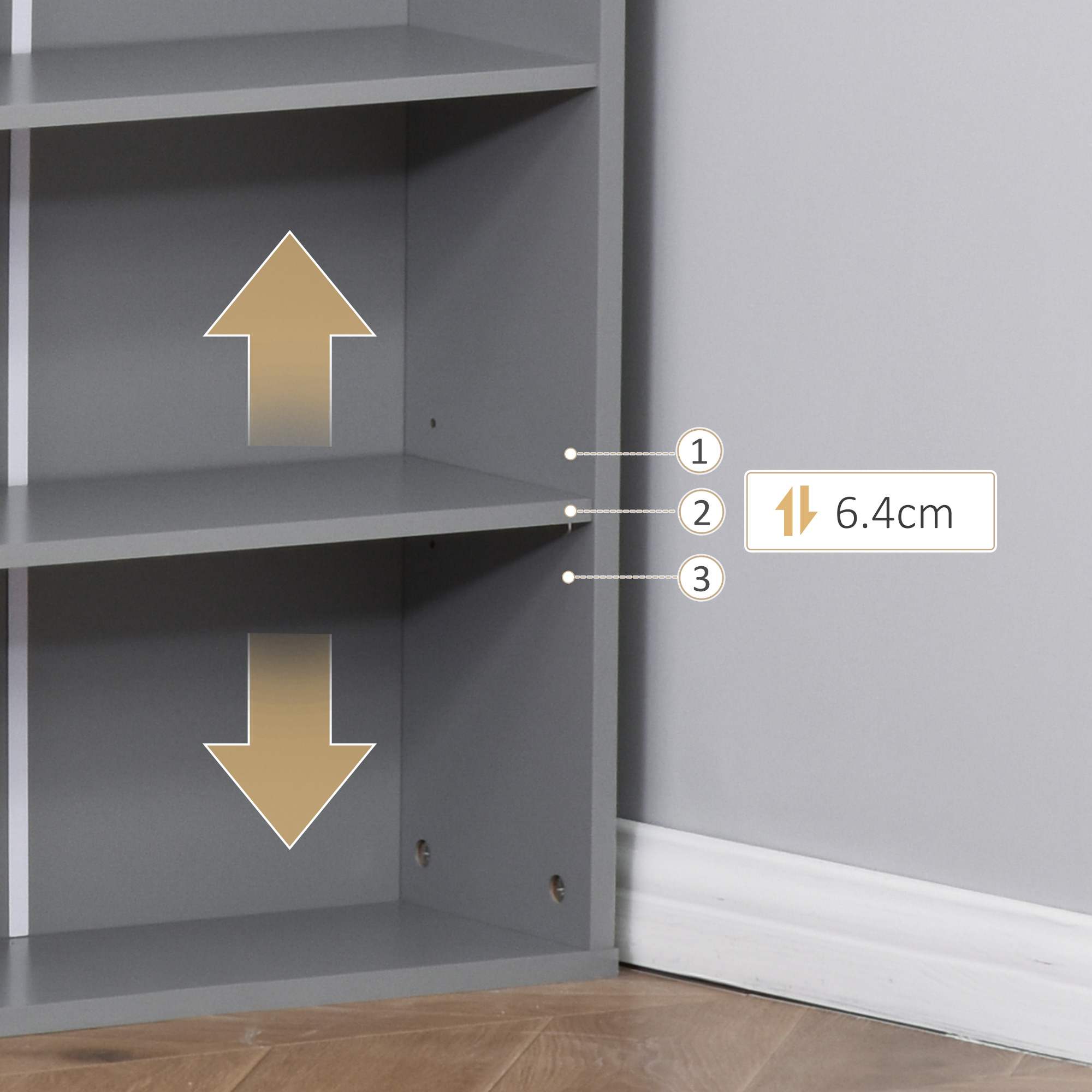  Birou Pliabil 3-in-1 - Biblioteca, Tabla & Masa Dining, 98×153 cm [7]