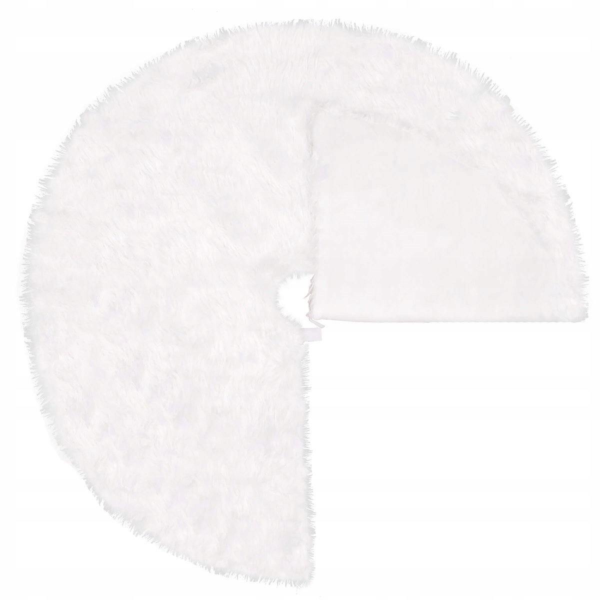 Covoras de pus sub bradul de Craciun, diametru 72 cm, imitatie blana alba [4]
