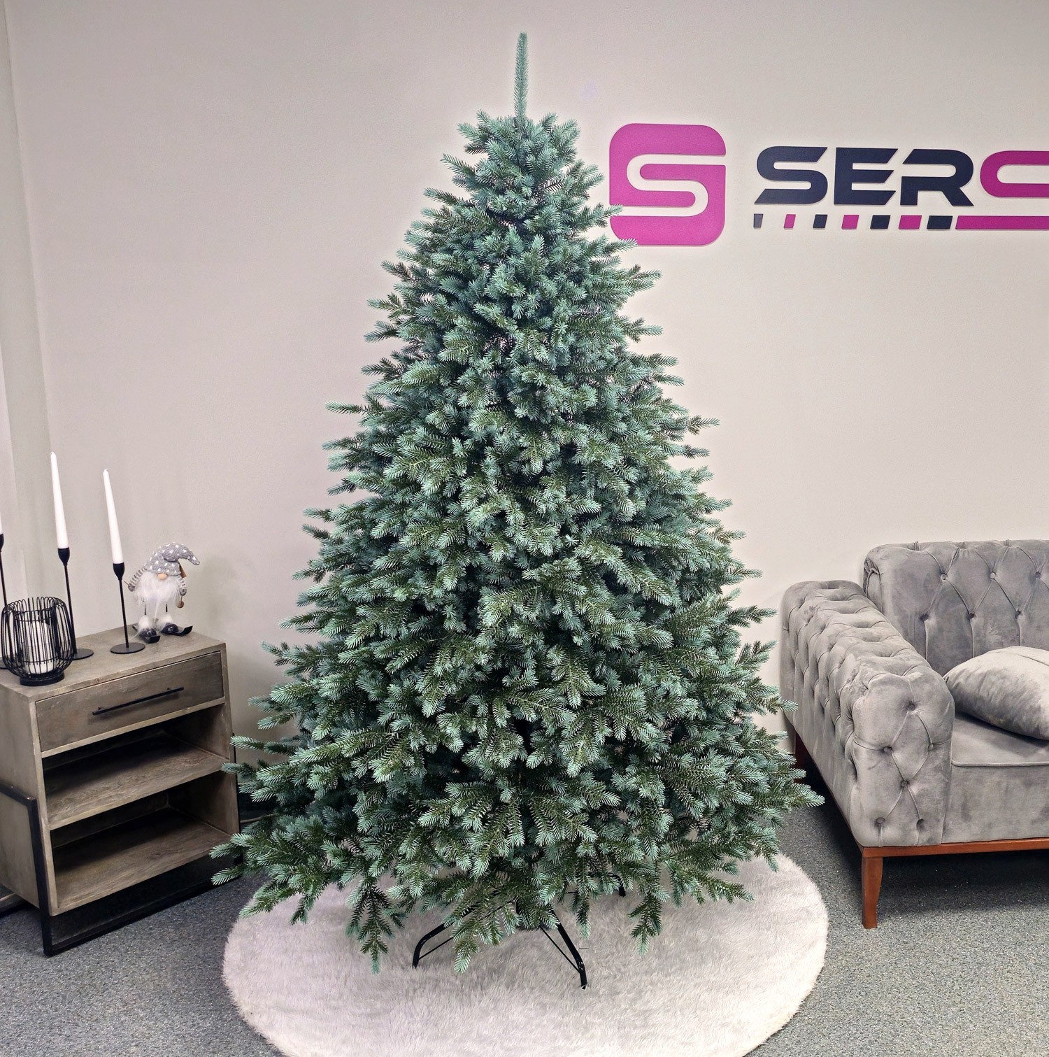 Brad artificial Christmas Deluxe by Sersimo, Alaska Select verde argintiu, integral 3D, 230 cm [18]