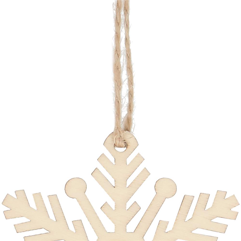 Decoratiune brad fulg de zapada din lemn, set 6 bucati, maro [4]