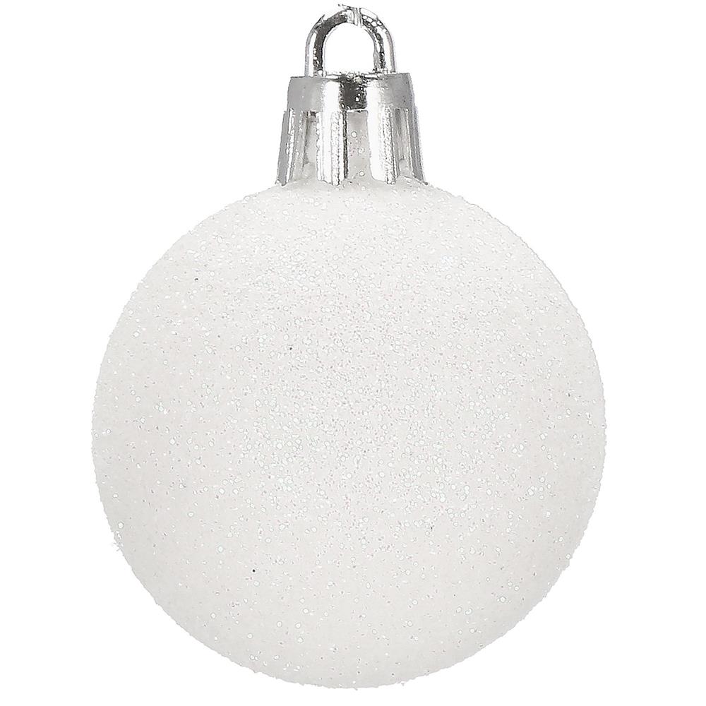 Set globuri de Craciun, 20 bucati, 3 modele, 4cm, alb [3]