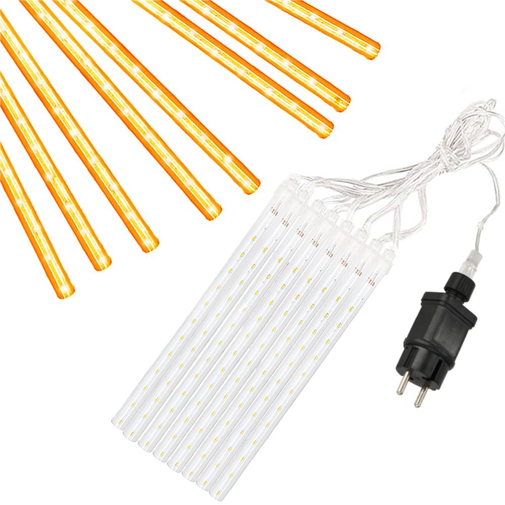 (DL) Instalatie de Craciun, 8 tuburi, 30cm, 144 LED, ploaie de meteoriti, galben [4]