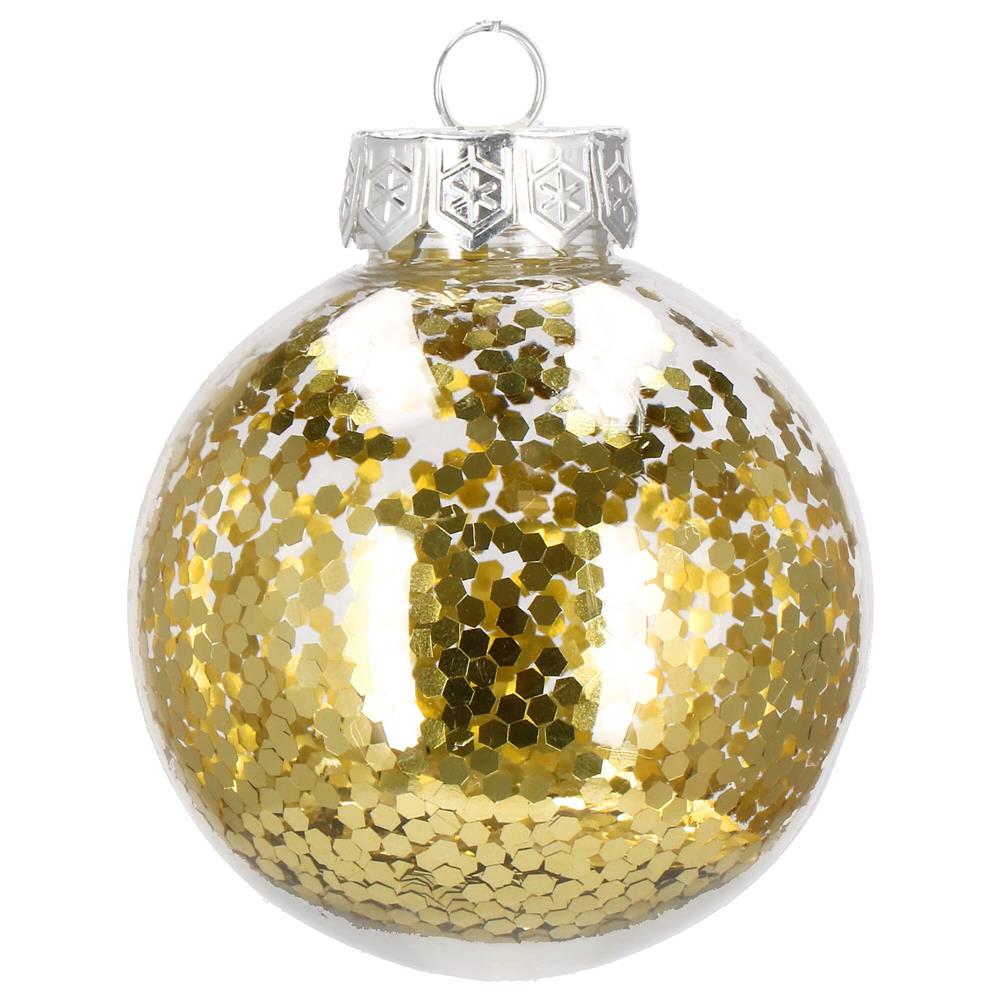 Set globuri de Craciun Inedit, 30 bucati, 7cm, transparente si auriu [3]