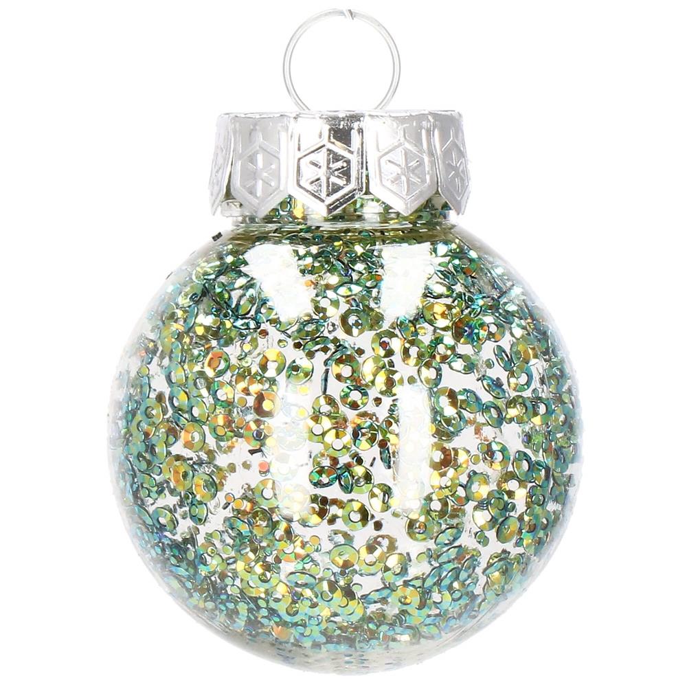 Set globuri de Craciun Inedit, 24 bucati, 5cm, transparente si verde [3]